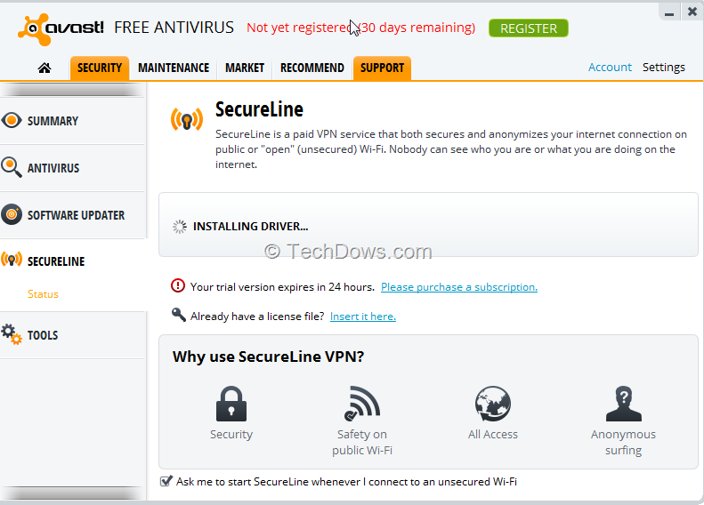 avast secure line for mac
